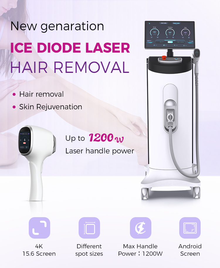 Professional Diode Ice Laser Hair Removal Machine With 755nm 808nm 940nm 1064nm