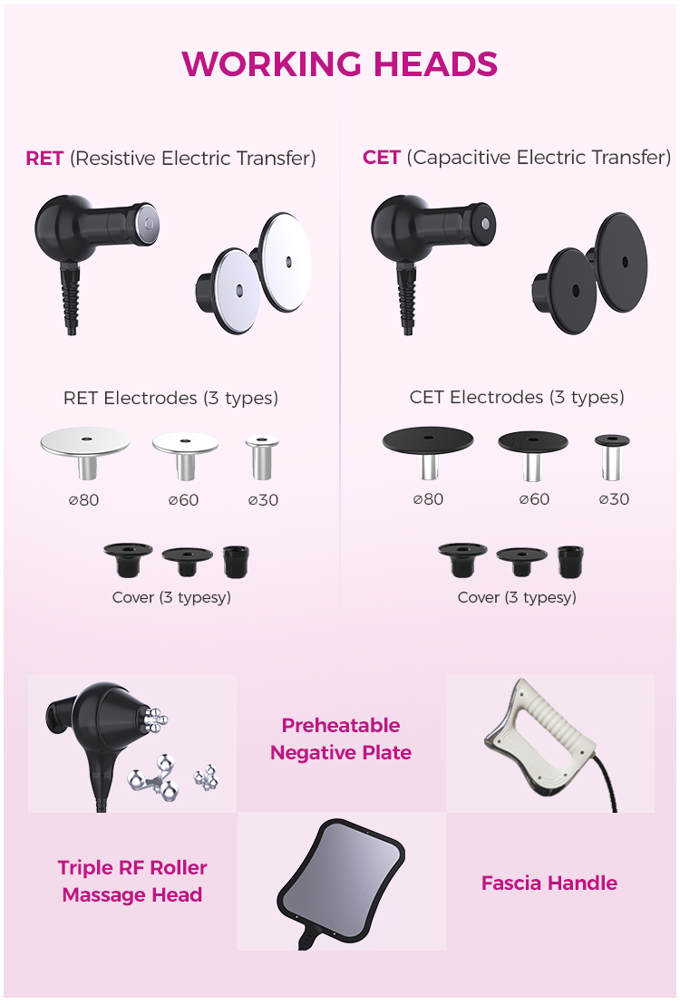 448K+20K Ret Cet Rf Radiofrequency Pain Relief Slimming Smart Physical Therapy Machine is a comprehensive and professional product that can be used for different purposes. It has dozens of functions, including pain relief and anti-aging. The machine also enhances the metabolism of fat cells, promoting weight loss by reducing cellulite. 