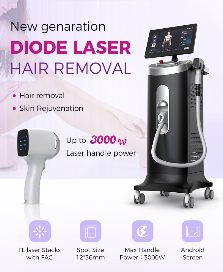 Professional Diode Laser Hair Removal Machine With 755nm 808nm 940nm 1064nm 